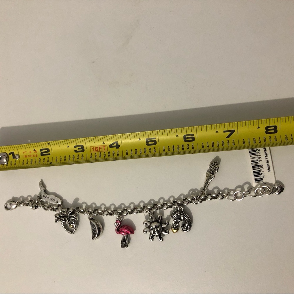 NWT Brighton Florida State Sun & Tropical Charm Bracelet With Pink Flamingo - Picture 7 of 7